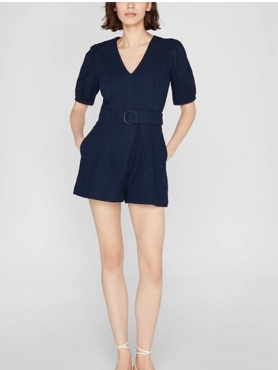 Club Monaco Pants - Club Mónaco Navy Blue Belted Romper